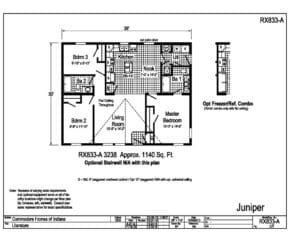 Commodore Juniper RX833A Floorplan