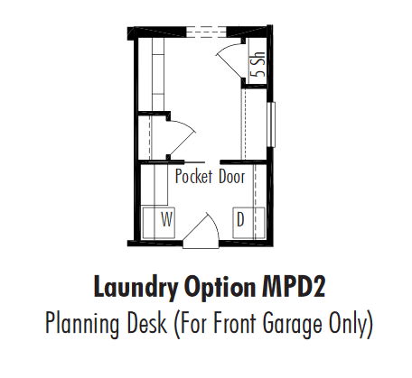 Unibilt Monterey Laundry Room Opt Front Garage Only