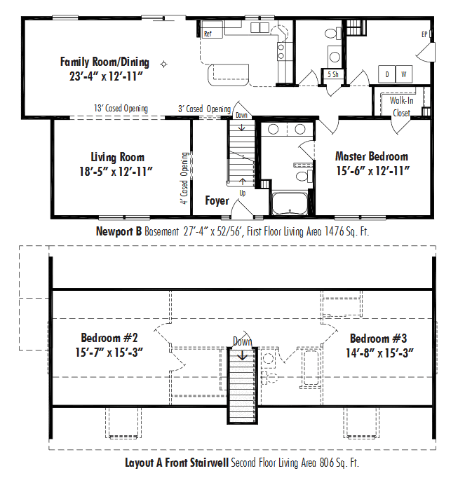 Unibilt Newport B Floorplan D&W Homes